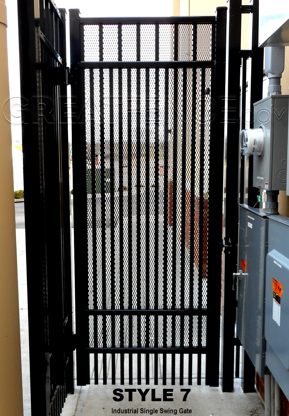 CLOSEUP PICTURE - Industrial Gate with expanded metal