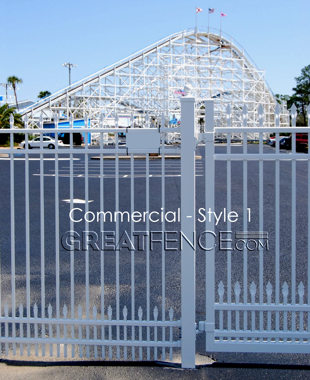 Large Commercial Fence At Amusement Park