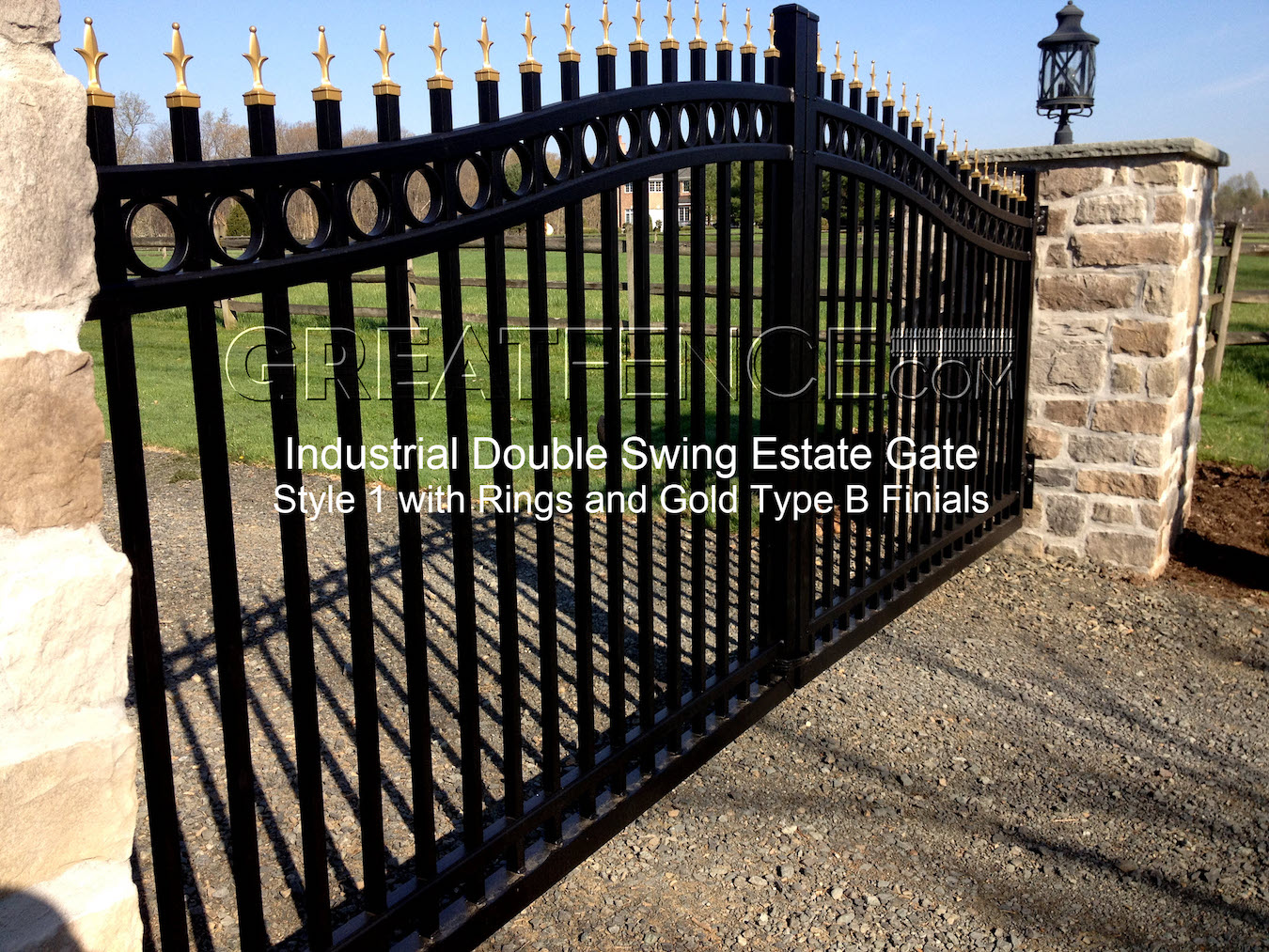 Large Estate Gate with Rings