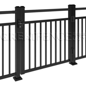 Deck Railing Aluminum Gate | Style 10 Extra Rail (framed and welded)