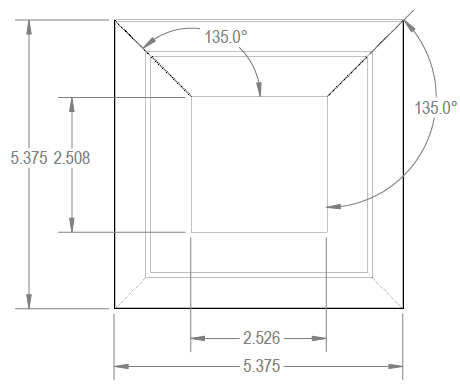 2.5" x 2.5" Flange Cover Measurements