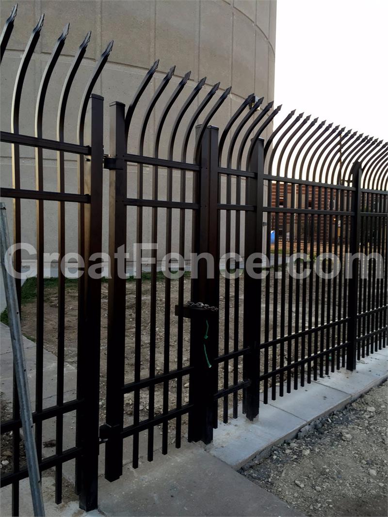 Industrial Curved Security Picket Gates
