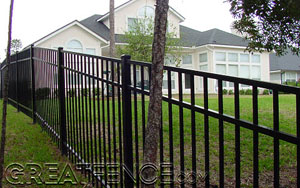 GreatFence.com Aluminum Fence on Hill