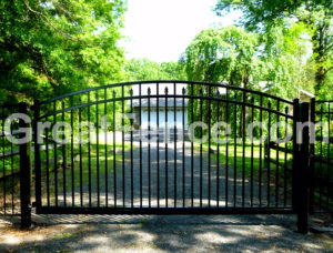 Black Arched Fence Gate