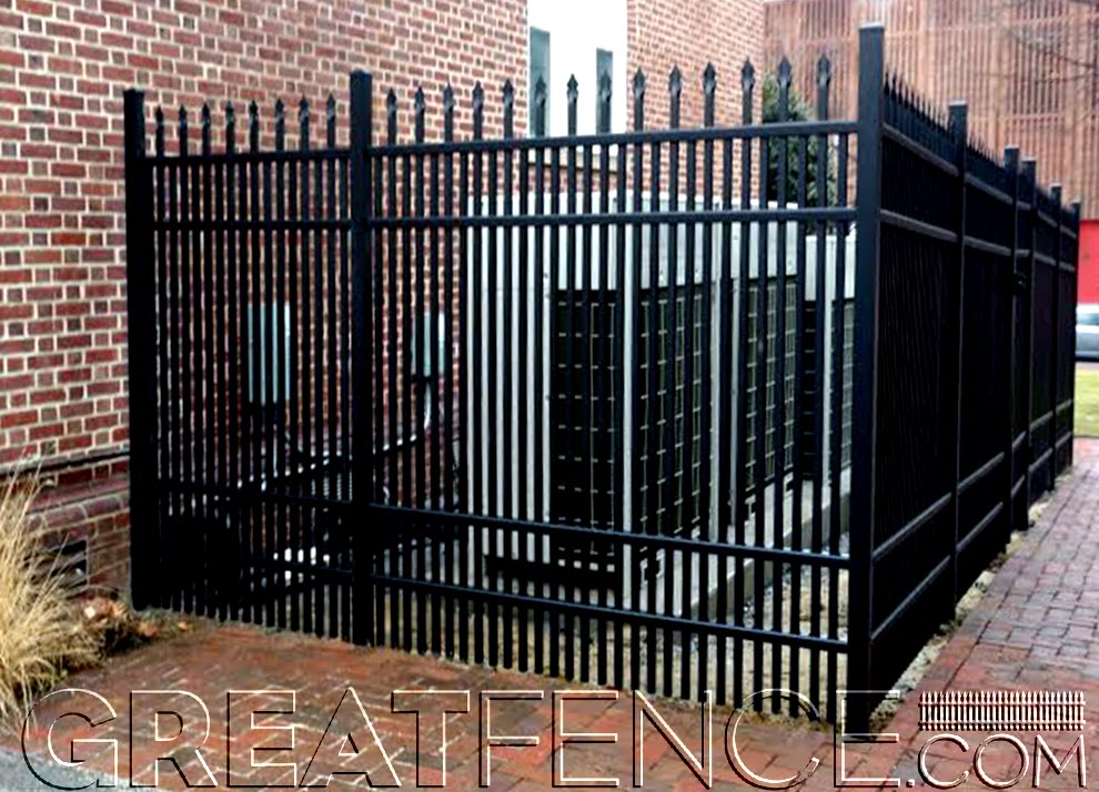 Black Industrial Aluminum Fence with Designer Pressed Spears